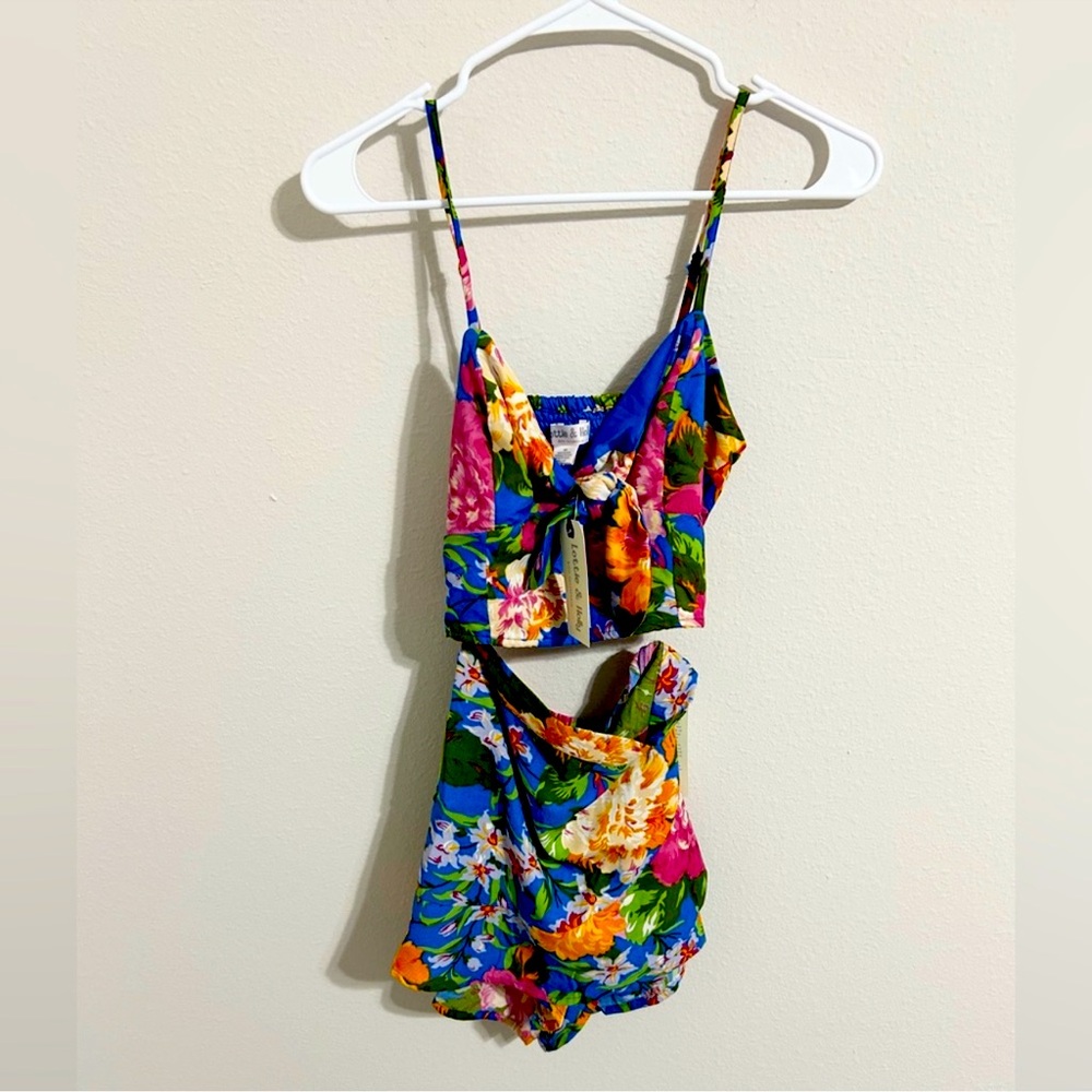 Lottie & Holly x B.O.G. Collective 2 Piece Floral Set size XS (NWT)